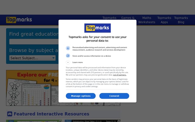 Screenshot of topmarks.co.uk