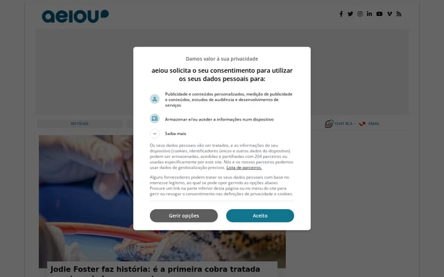 Screenshot of aeiou.pt
