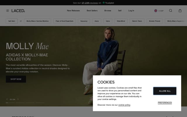 Screenshot of laced.com