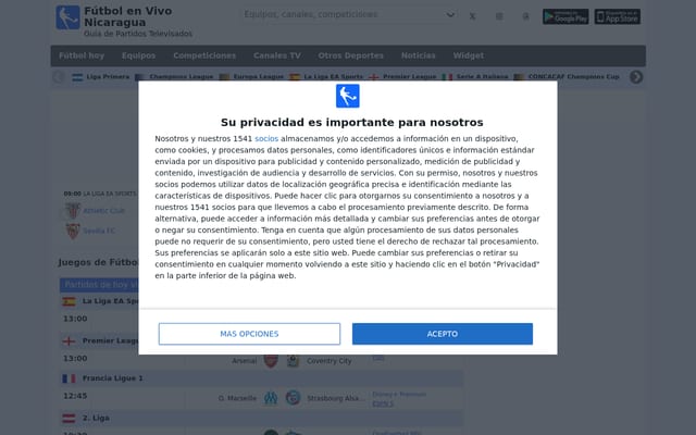 Screenshot of futbolenvivonicaragua.com