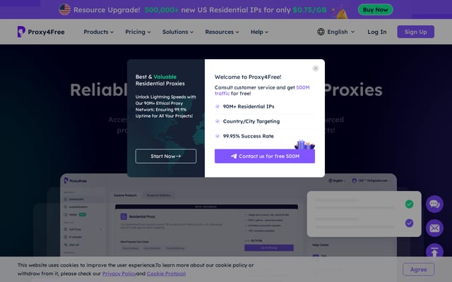 Screenshot of proxy4free.com