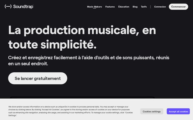 Screenshot of soundtrap.com