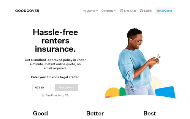 Screenshot of goodcover.com