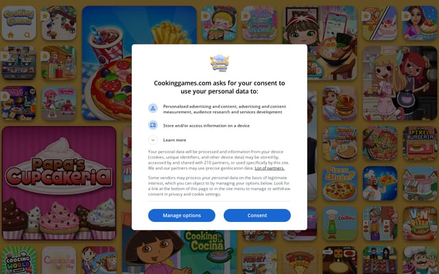 Screenshot of cookinggames.com