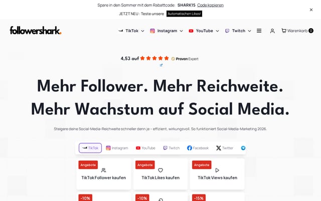 Screenshot of followershark.de