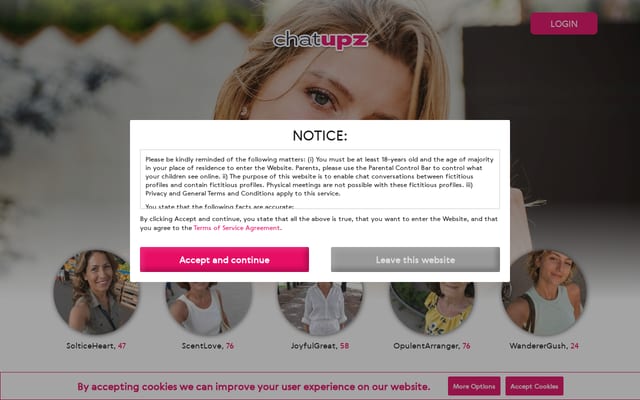 Screenshot of chatupz.com