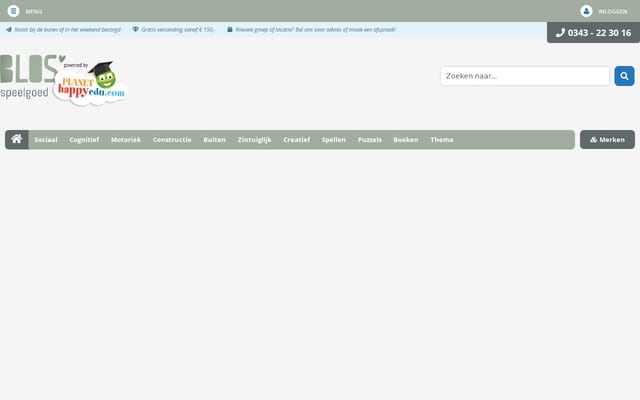 Screenshot of blosspeelgoed.nl