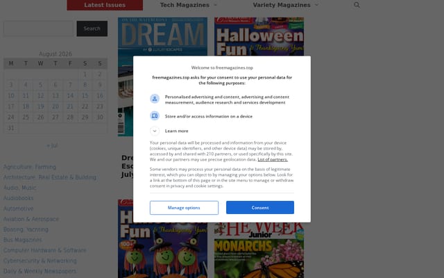 Screenshot of freemagazines.top
