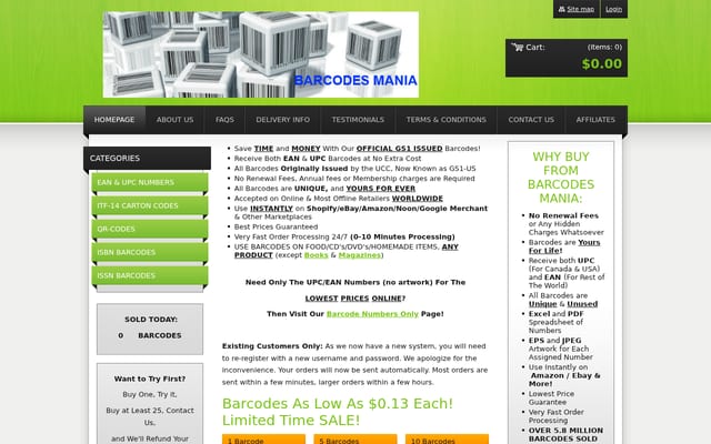 Screenshot of barcodesmania.com