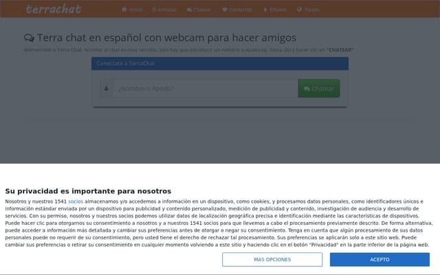 Screenshot of terrachat.net