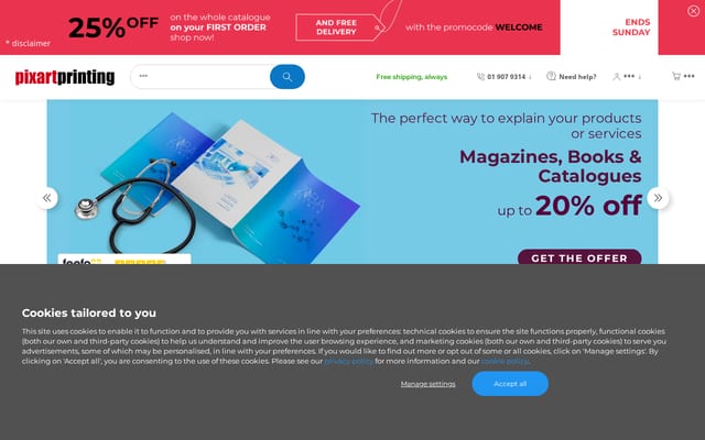 Screenshot of pixartprinting.ie