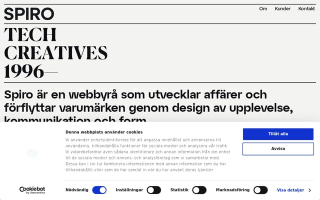 Screenshot of spiro.se