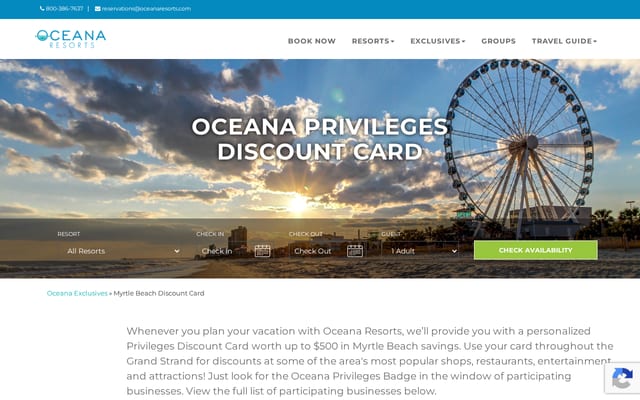 Screenshot of oceanaprivileges.com