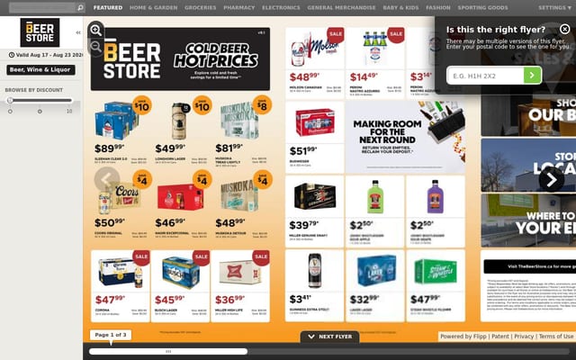 Screenshot of flyertown.ca