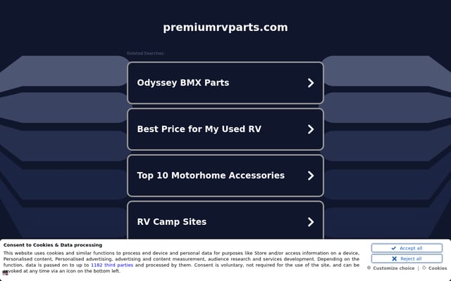 Screenshot of premiumrvparts.com