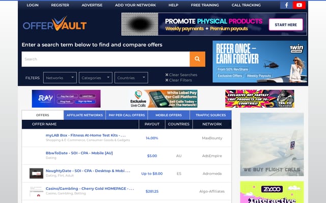 Screenshot of offervault.com