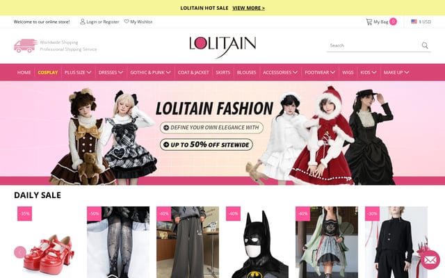 Screenshot of lolitain.com