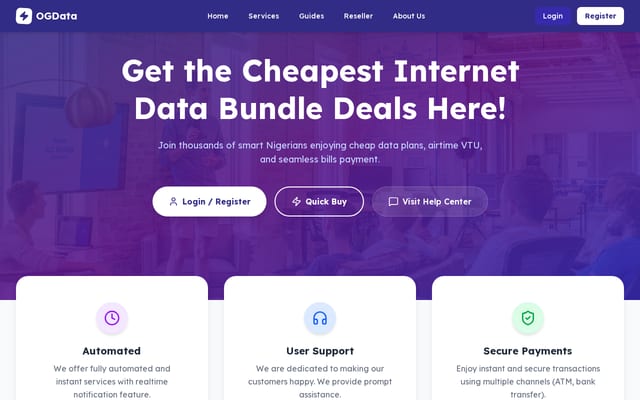 Screenshot of ogdata.com.ng