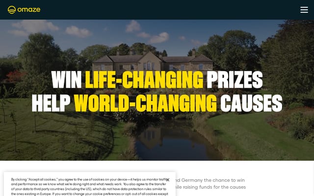 Screenshot of omaze.com