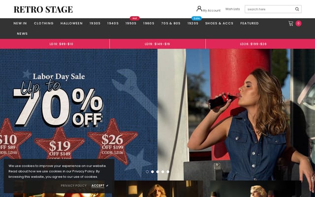 Screenshot of retro-stage.com