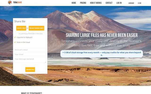 Screenshot of terashare.net