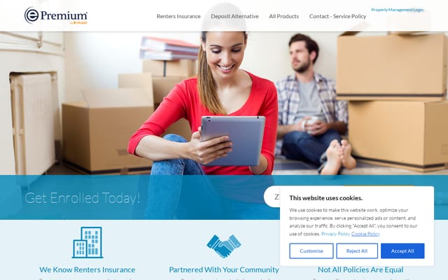 Screenshot of epremiuminsurance.com