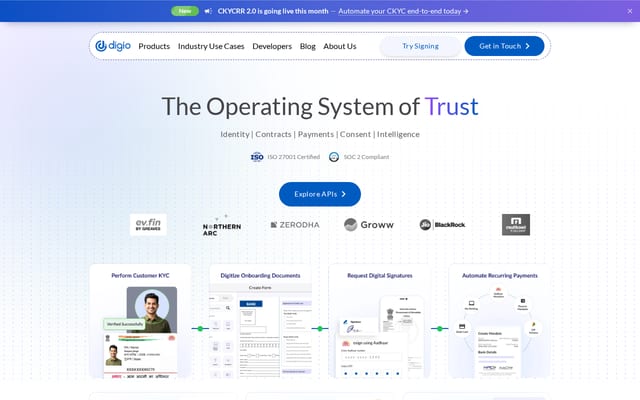 Screenshot of digio.in