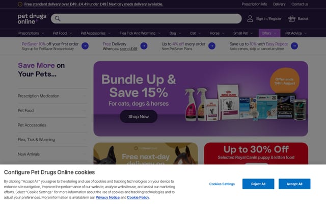 Screenshot of petdrugsonline.co.uk