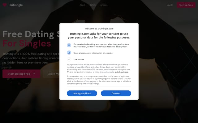 Screenshot of trumingle.com
