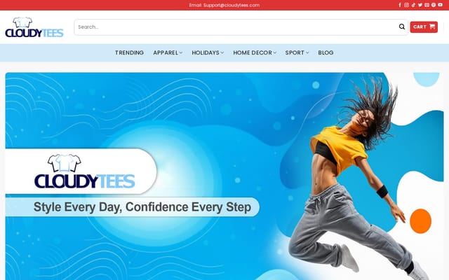 Screenshot of cloudytees.com