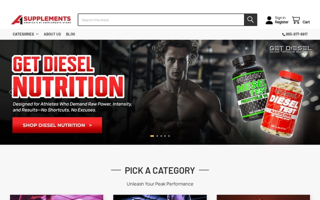Screenshot of a1supplements.com