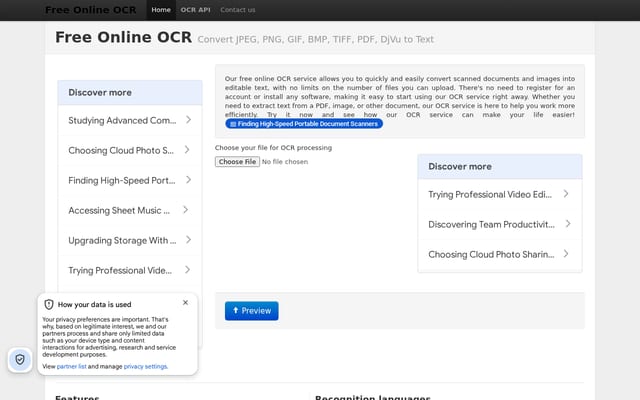 Screenshot of newocr.com