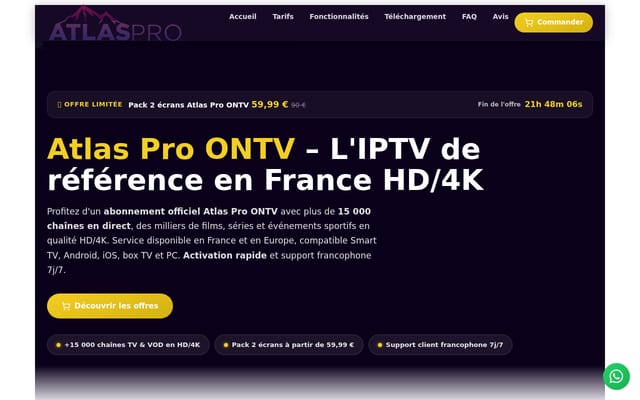 Screenshot of atlasiptv.biz