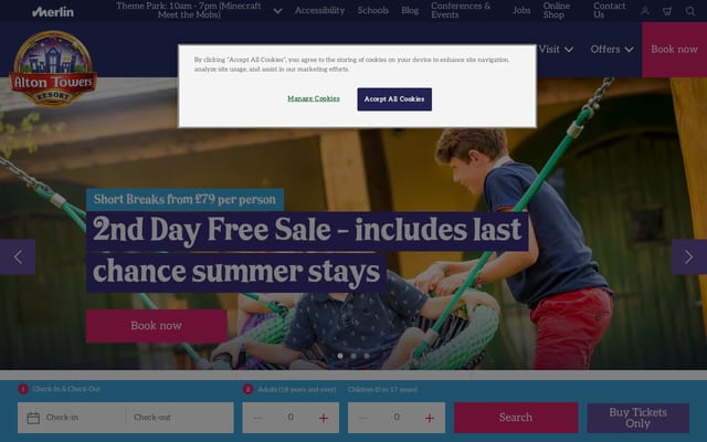 Screenshot of altontowers.com