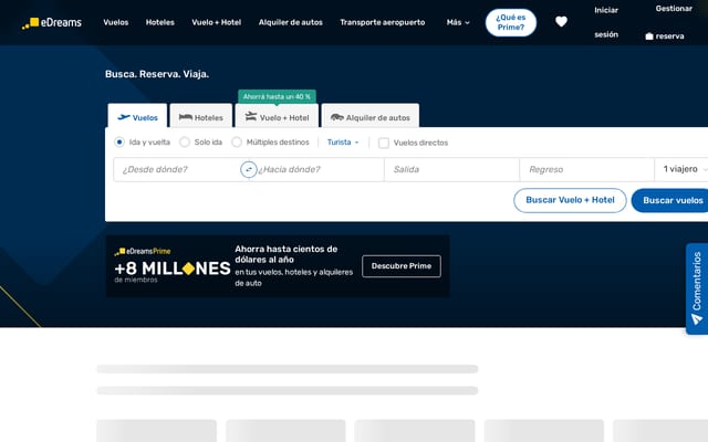 Screenshot of edreams.com.ar