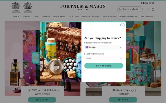 Screenshot of fortnumandmason.com