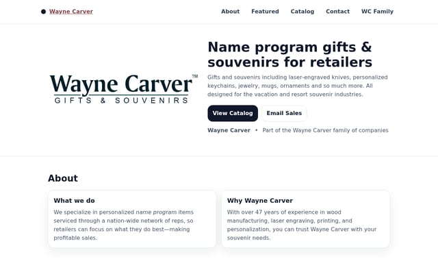 Screenshot of waynecarver.com