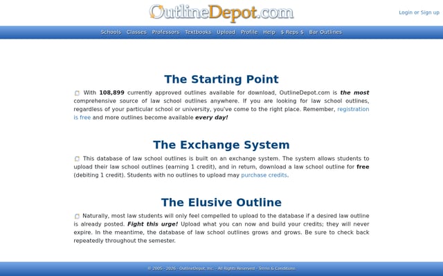 Screenshot of outlinedepot.com