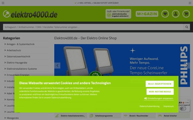 Screenshot of elektro4000.de