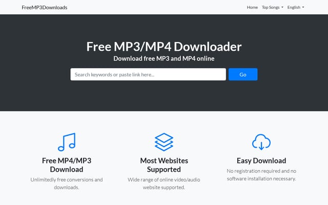 Screenshot of freemp3downloads.online