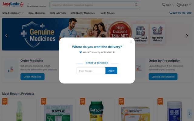 Screenshot of sastasundar.com