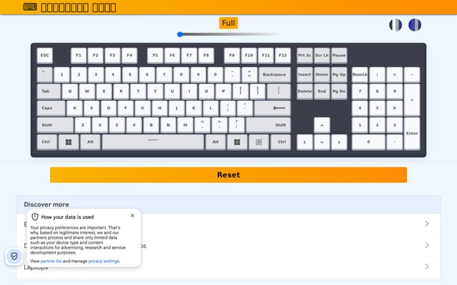 Screenshot of keyboardtest.org