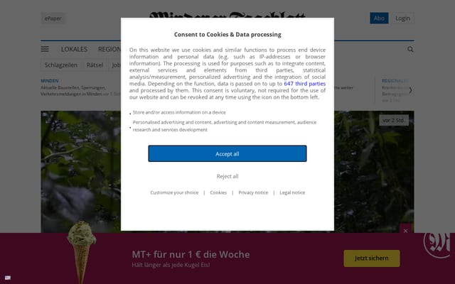 Screenshot of mt-online.de