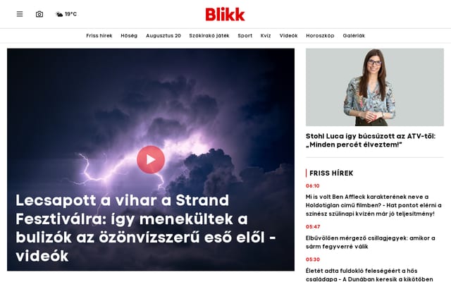 Screenshot of blikk.hu