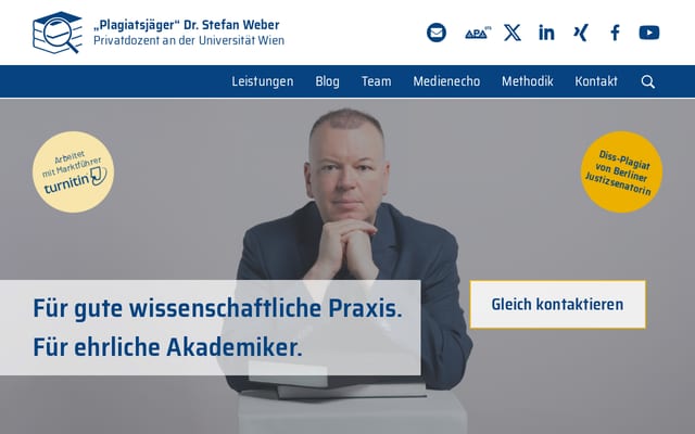 Screenshot of plagiatsgutachten.com