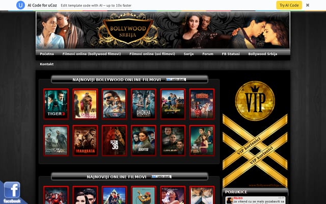 Screenshot of bollywoodsrbija.com