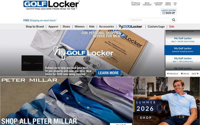 Screenshot of golflocker.com