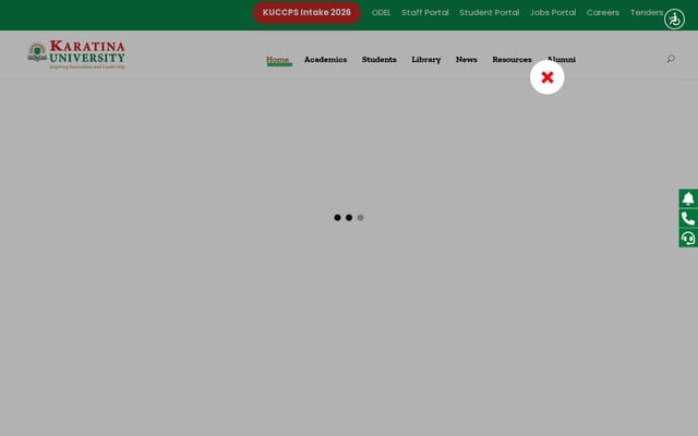 Screenshot of karu.ac.ke