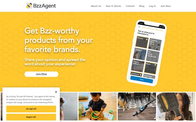 Screenshot of bzzagent.com