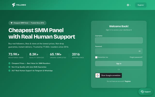 Screenshot of followiz.com